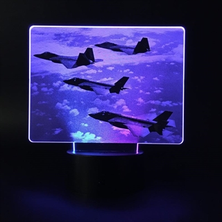 Jagerfly 3D lampe med farverige lys